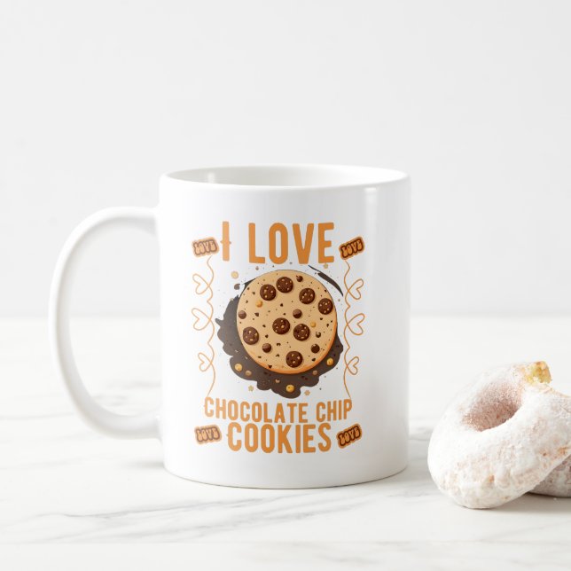 Taza De Café Me encantan las galletas de chocolate (Con donut)