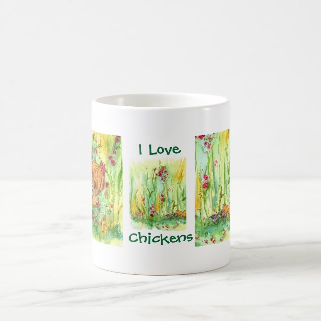Taza De Café Me encantan las gallinas Hen Rooster Chicles (Centro)