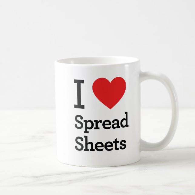 Taza De Café Me encantan las hojas de cálculo (Derecha)