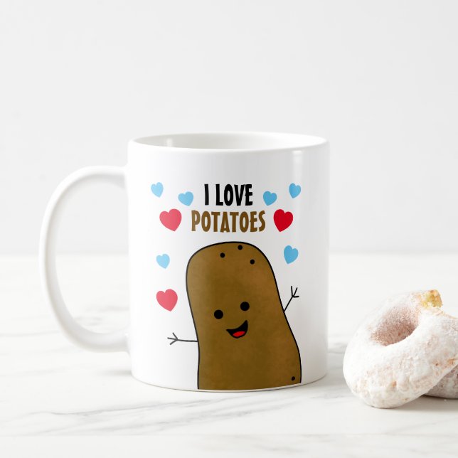 Taza De Café Me encantan las papas (Con donut)