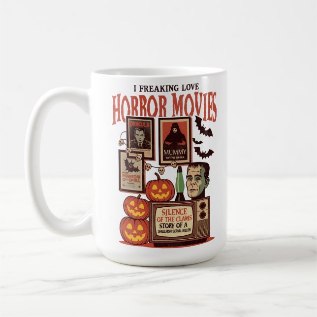 Taza De Café Me Encantan Las Películas De Horror (Izquierda)