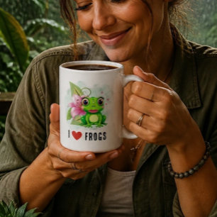 Taza de café Me encantan las ranas