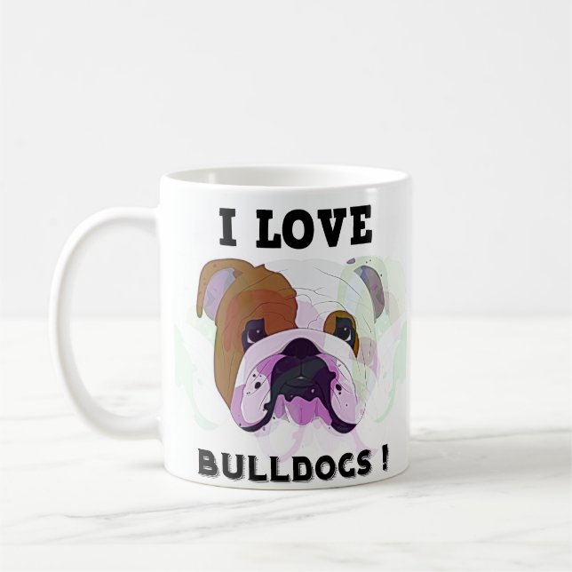 Taza De Café Me encantan los Bulldoges (Izquierda)