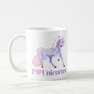 Taza De Café Me encantan los Chicas de Unicornios