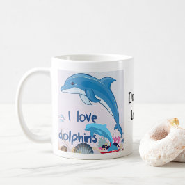 Taza De Café Me encantan los delfines y los delfines