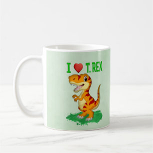 Taza De Café Me encantan los dinosaurios, el diseño divertido. 