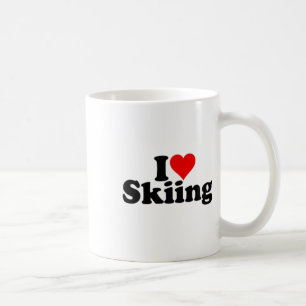 Taza De Café Me encantan los esquís para esquiar en el corazón 