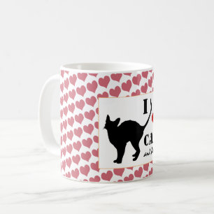 Taza De Café Me encantan los gatos y el gato negro, el café/la