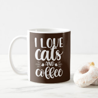 Taza De Café Me encantan los gatos y el peluche Mug