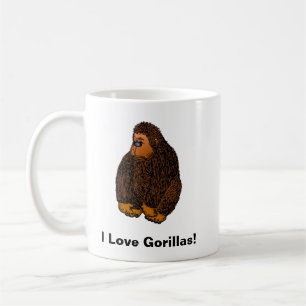 Taza De Café ¡Me encantan los gorilas! Dibujos animados
