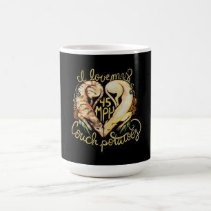 Taza De Café Me encantan los greyhounds lindo 45 MPH Couch pata