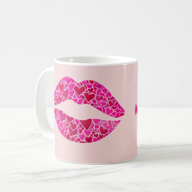 Taza De Café ¡Me encantan los labios 01 MWAAA! (Anverso izquierdo)