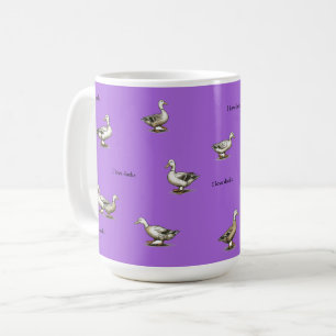 Taza De Café Me Encantan Los Patos Morados
