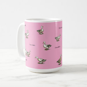 Taza De Café Me encantan los patos rosados