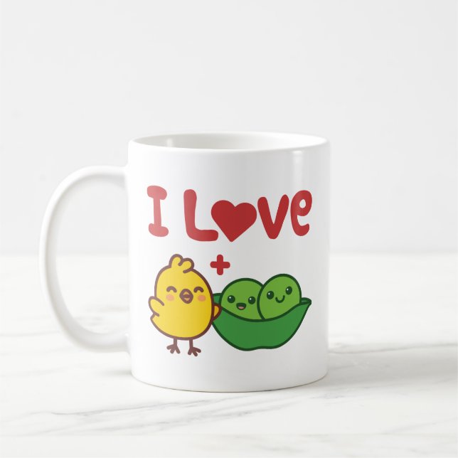 Taza De Café Me encantan los pollo Hummus Kawaii (Izquierda)