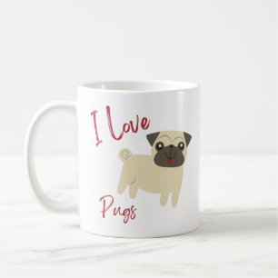 Taza De Café Me encantan los Pugs