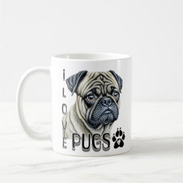Taza De Café Me encantan los Pugs | Propietarios de perros call