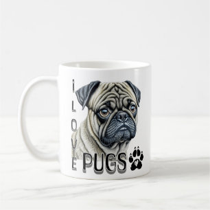 Taza De Café Me encantan los Pugs Propietarios de perros call