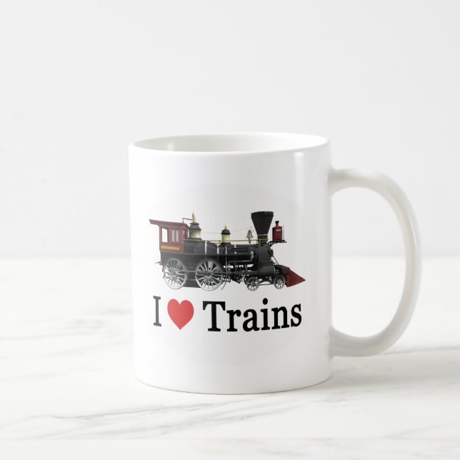 Taza De Café Me encantan los trenes (Derecha)