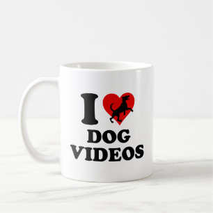 Taza De Café Me encantan los videos de perros de café Mug