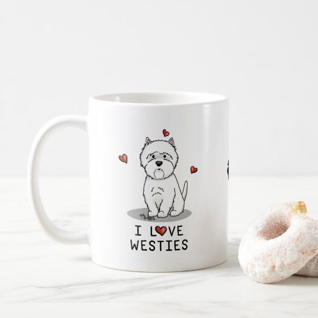 Taza De Café Me encantan los Westiers - Territorios blancos de  (Con donut)