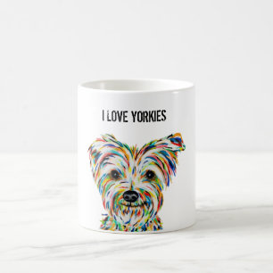 Taza De Café Me encantan los Yorkies de 11 onzas. Coffee Mug