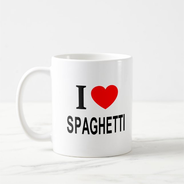 Taza De Café Me ❤️ ESPAGUETIS Amo los espaguetis Me encantan lo (Izquierda)