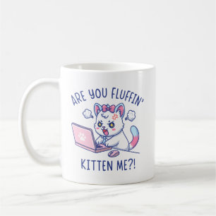 Taza De Café ¿Me estás tomando el pelo, gatito? - Humor de ofic
