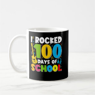 Taza De Café Me Golpeé 100 Días De Música De Guitarra Escolar
