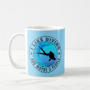 Taza De Café Me gusta bucear y quizás 3 personas