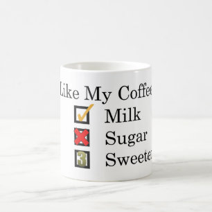 Taza De Café Me Gusta... Café con leche y 3 dulces