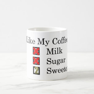 Taza De Café Me Gusta... Café negro 2 edulcorantes café tazón
