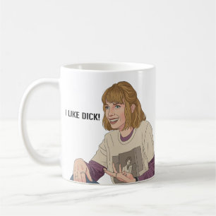 Taza De Café Me gusta D Retro 80s Sarcasmo – "¡Me gusta Dick!"