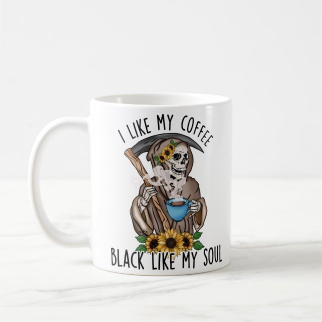 Taza De Café me gusta el café negro como mi alma (Izquierda)