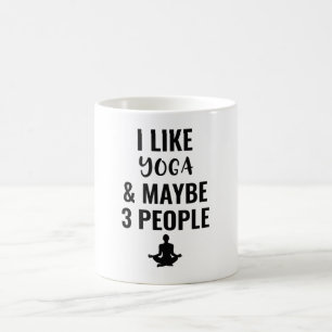 Taza De Café Me Gusta El Yoga Y Quizá 3 Personas