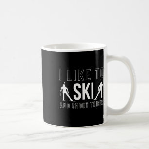 Taza De Café Me Gusta Esquiar Y Disparar Cosas Biatlón Esquí Bi