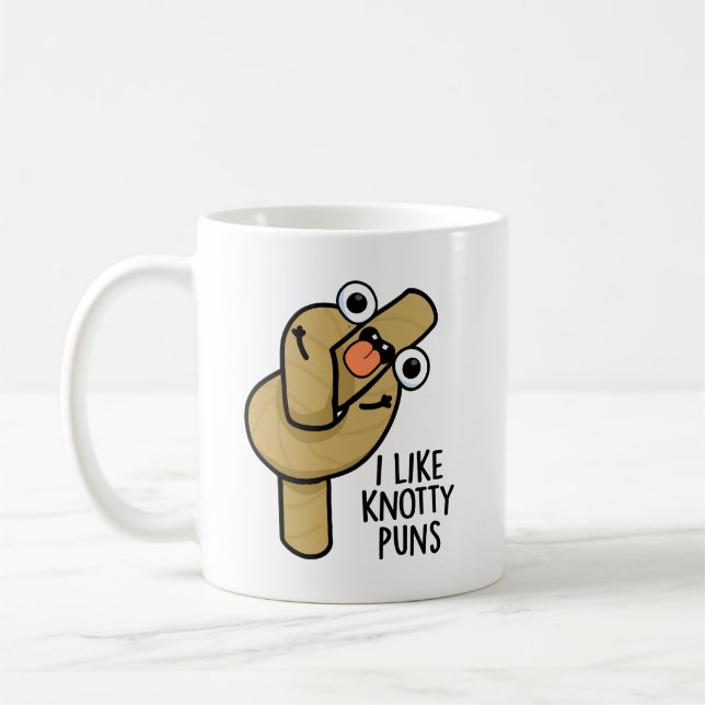 Taza De Café Me Gusta Knotty Puns Funny Rope Pun (Izquierda)
