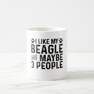 Taza De Café Me Gusta Mi Beagle Y Tres Personas