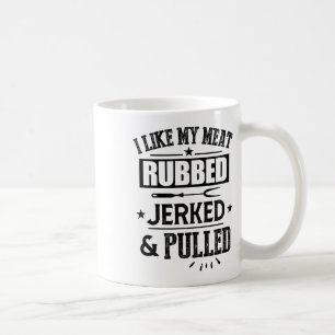 Taza De Café Me Gusta Mi Carne Cubierta Jerqueada Y Bbq Grilli