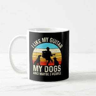Taza De Café Me Gusta Mi Guitarra Perros Y Quizás 3 Personas Gu