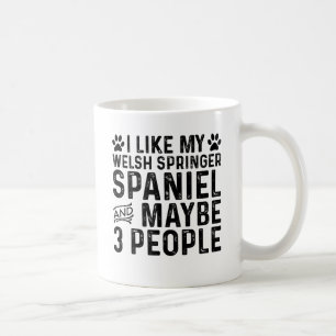 Taza De Café Me gusta mi Springer Spaniel galés y 3 personas