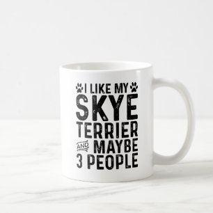Taza De Café Me gusta mi terrier Skye y 3 personas