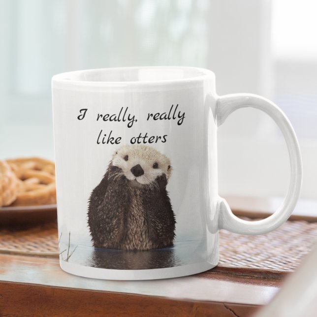 Taza De Café Me Gusta Mucho El Animal De Otters Cute (Subido por el creador)