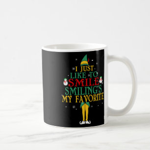 Taza De Café Me gusta sonreír, sonreír es mi elfo de Navidad fa