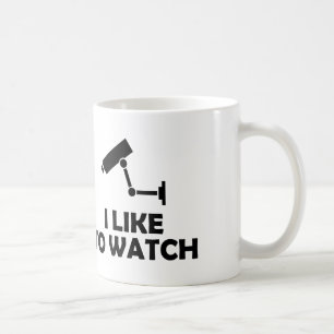 Taza De Café Me Gusta Ver Grabación De Cámara De Vídeo CCTV