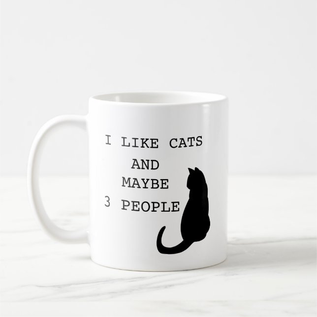 Taza De Café Me gustan los gatos ⎢ el divertido mog (Izquierda)