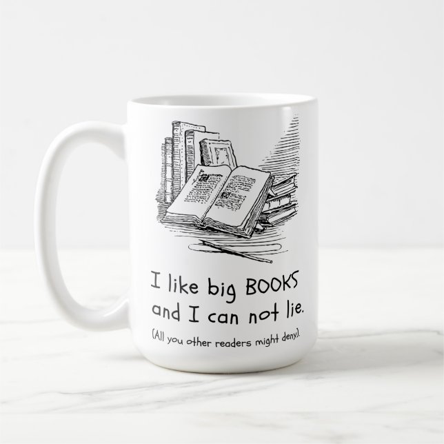 Taza De Café Me gustan los libros grandes | Mug del escritor |  (Izquierda)