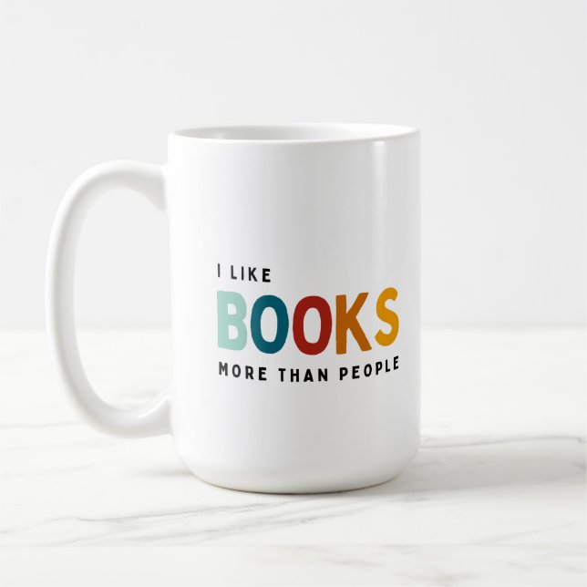 Taza De Café Me gustan más los libros que la gente (Izquierda)