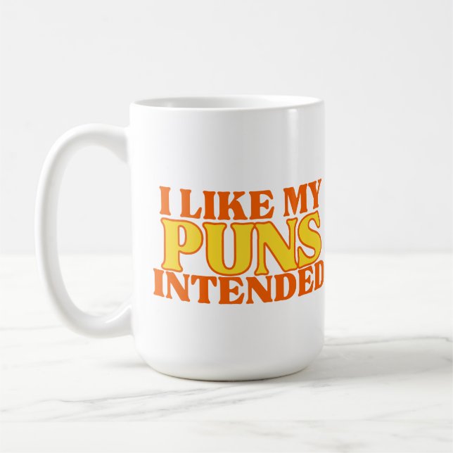 Taza De Café Me Gustan Mis Puns Para El Café Mug (Izquierda)