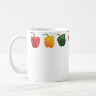 Taza De Café Me Gustan Mucho Los Pimientos Amarillos Rojos Verd